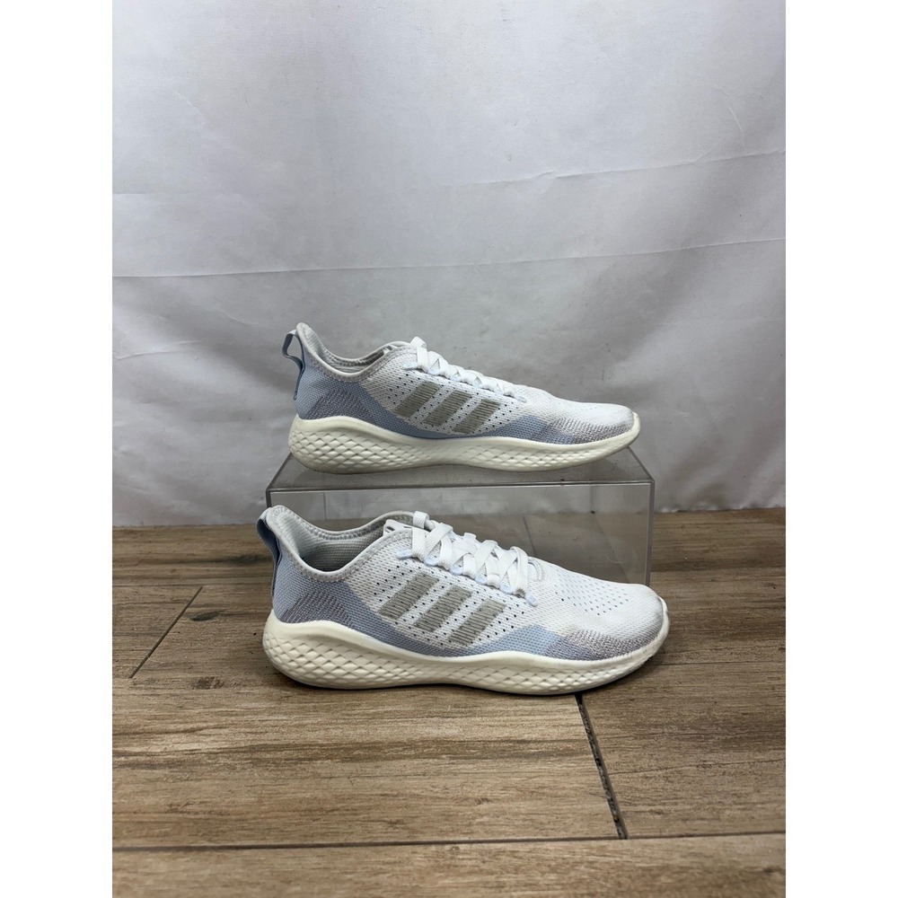 Adidas Running Shoes Athletic Bounce Knit Lightweight White Sneakers woman's 8.5
